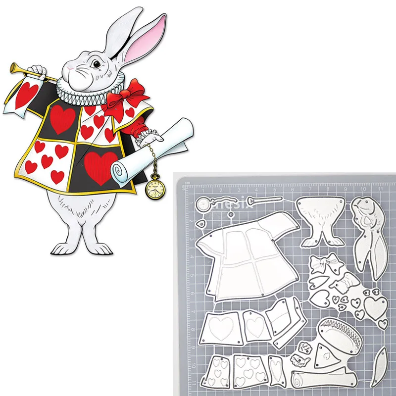 Новый ко Дню Святого Валентина кролик кукла металлический Трафаретный вырубной