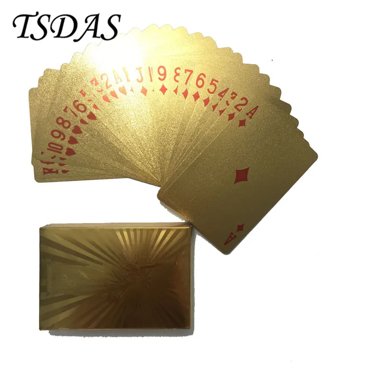 США Статуя Свободы новые пластиковые игральные карты 54 шт. золотые покерные 24K