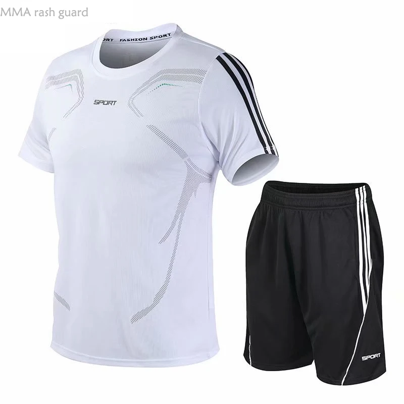 

Men's Daily Casual Suit Beach Shorts T-shirt Short Sleeves 2 Piece Tracksuit Men Quick Dry Summer Men's Clothing M-6XL Plus Size