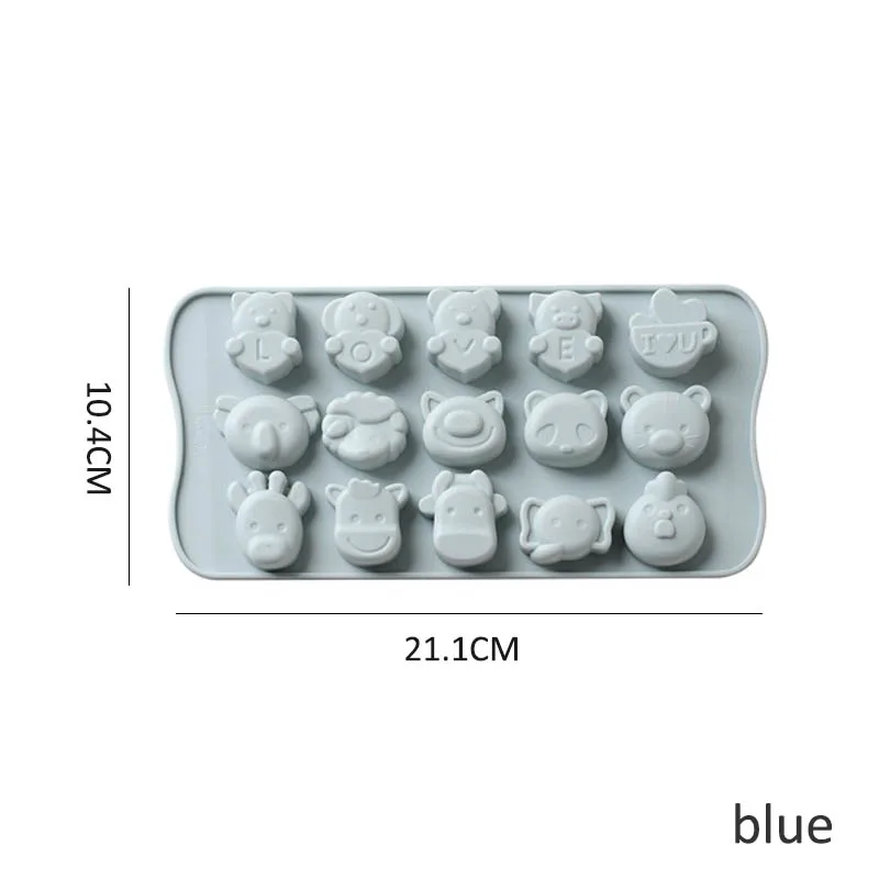 Силиконовая форма в виде поросенка с мультяшными животными 15 видов силиконовая