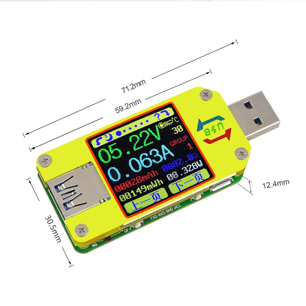 RD UM34 UM34C вольтметр usb тестер для приложения USB 3 0 тип-c DC Амперметр измеритель