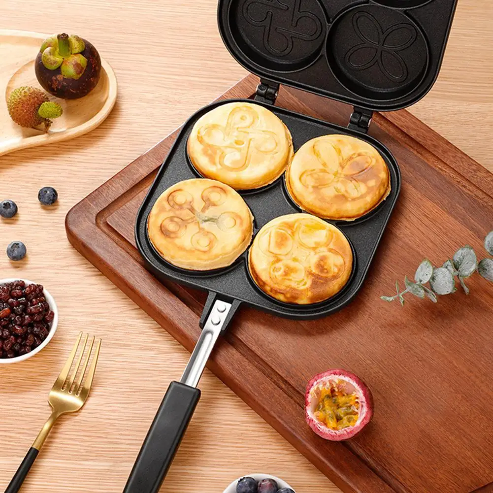 Четыре отверстия вафельница сковорода антипригарный Маффин торт решетки стейк