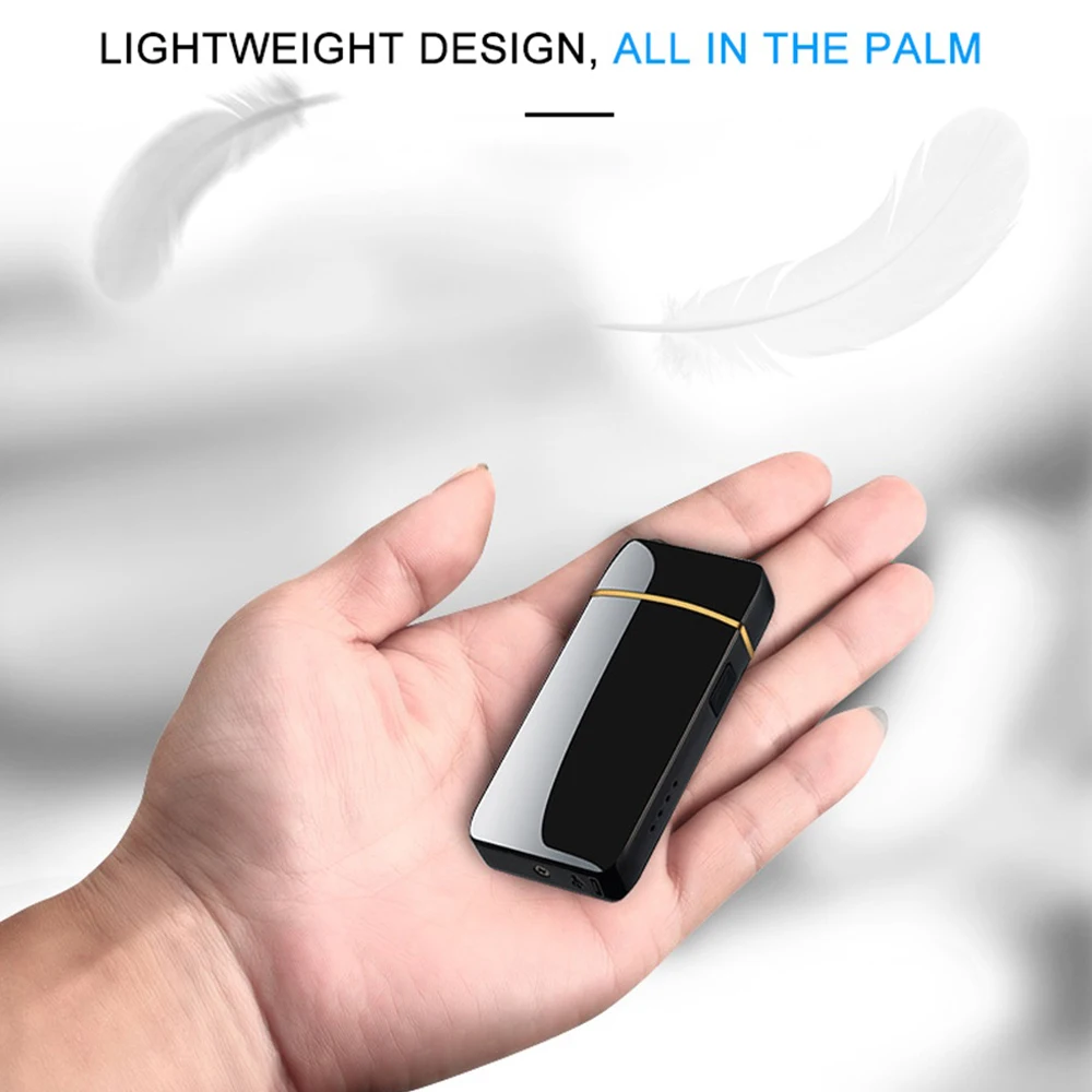 

Windproof Electric Dual Arc Lighter USB Rechargeable Flameless Plasma Pulse Cigarette Lighter Candle With LED Power Display