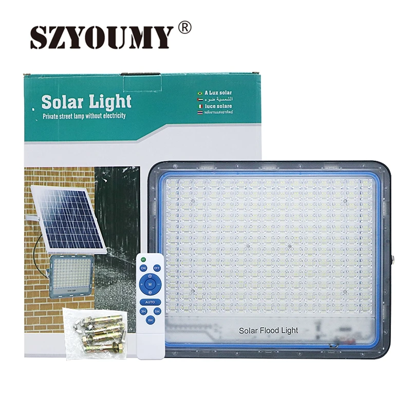 SZYOUMY супер яркий 100W 180W 220W 300W 360W солнечный прожектор светильник уличный садовый светильник s дистанционного светильник Управление