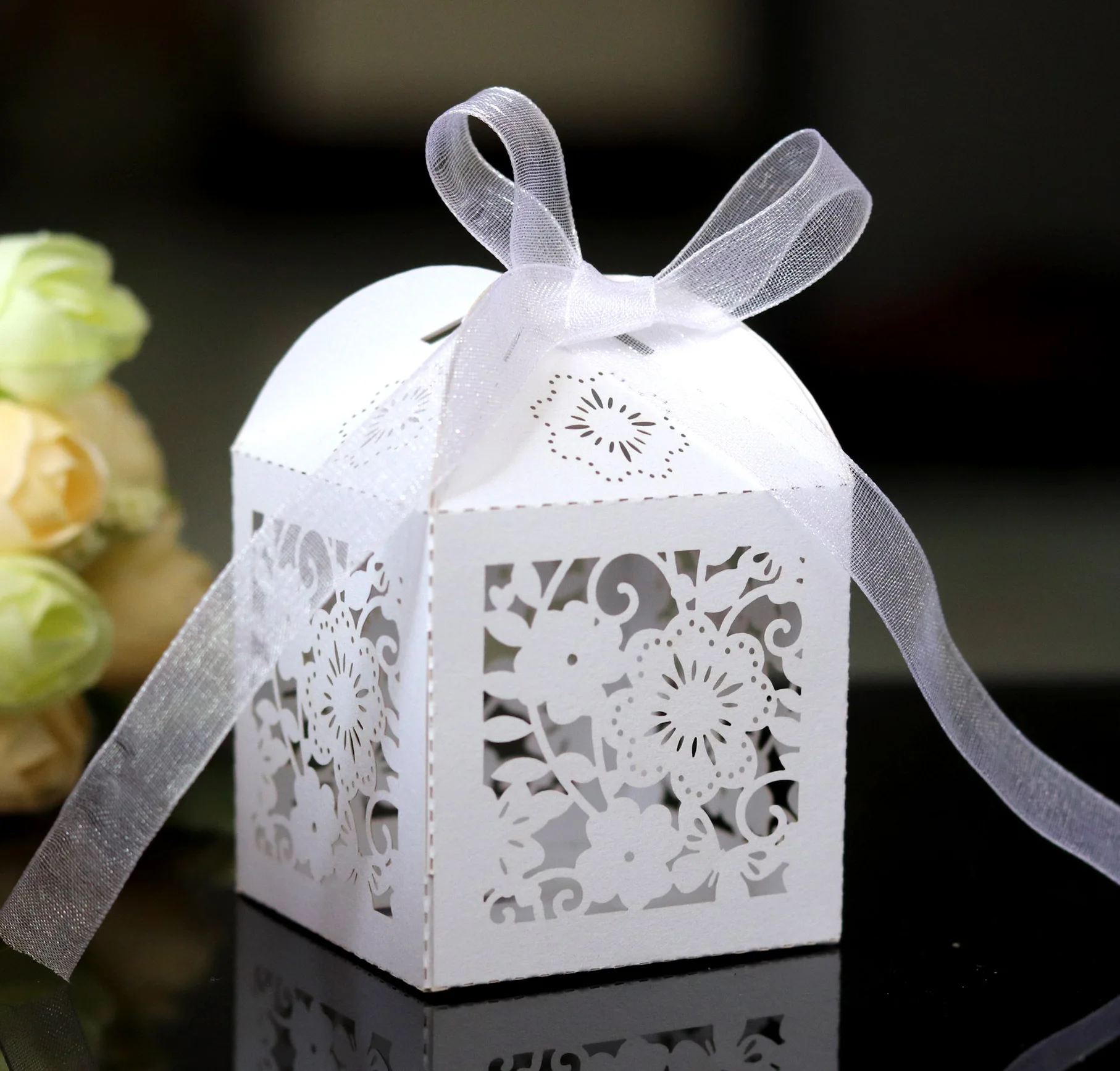 Пустотелые высекальные коробки для цветов розы помадера шоколада Свадебная