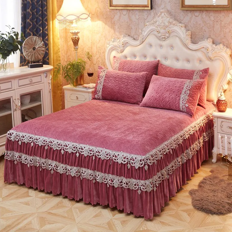 Новинка Роскошная бархатная фланелевая флисовая утолщенная кружевная юбка для