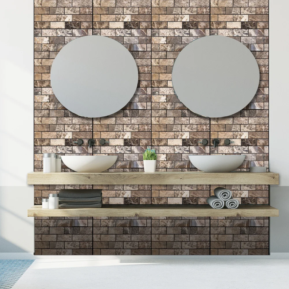 10 шт. 3D каменная кирпичная плитка самоклеющиеся наклейки на стену DIY Искусство