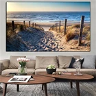 Плакаты с изображением океана, пляжа, морской дороги, современный пейзаж, печать на холсте, настенные картины для гостиной, домашний декор, Куадрос