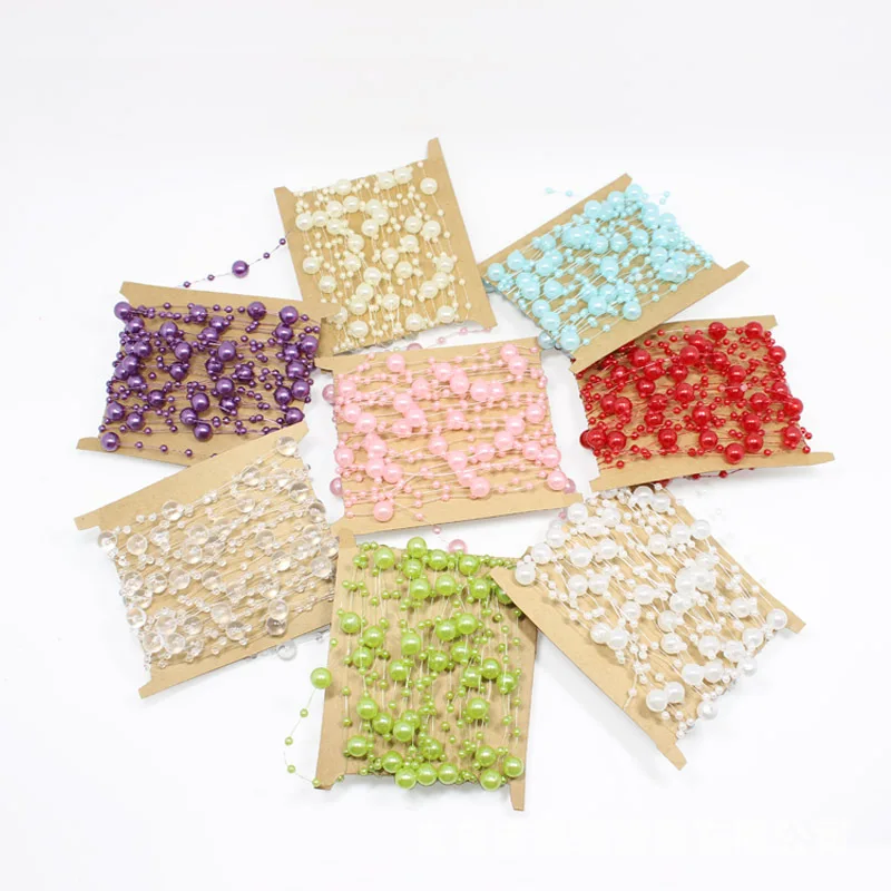 5m Artificial Flowers Pearls Beads Chain Garland Bride Bouquet DIY Wedding Decoration Bridal Shower To Be Mariage Decor | Дом и сад