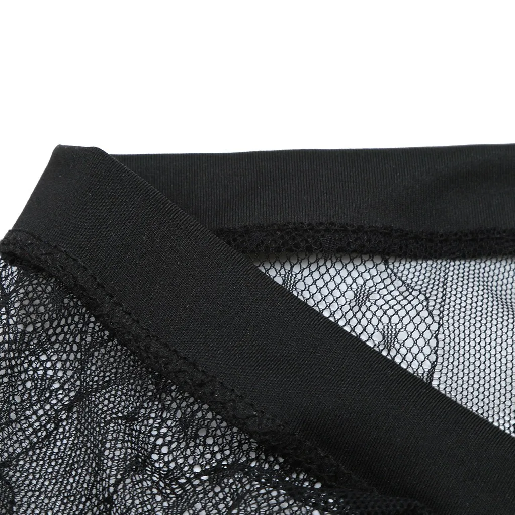 Женские кружевные трусики прозрачные стринги с бантом эротическое нижнее белье