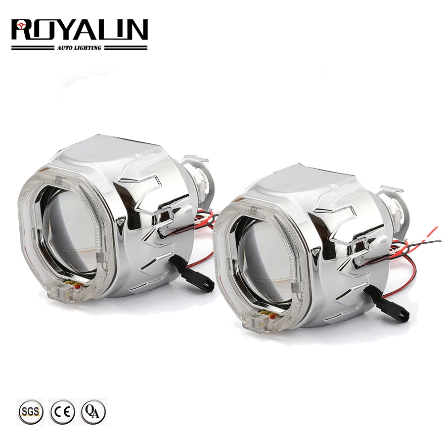 ROYALIN Универсальный Bi xenon H1 светодиодный проектор ангельские глазки линзы фар