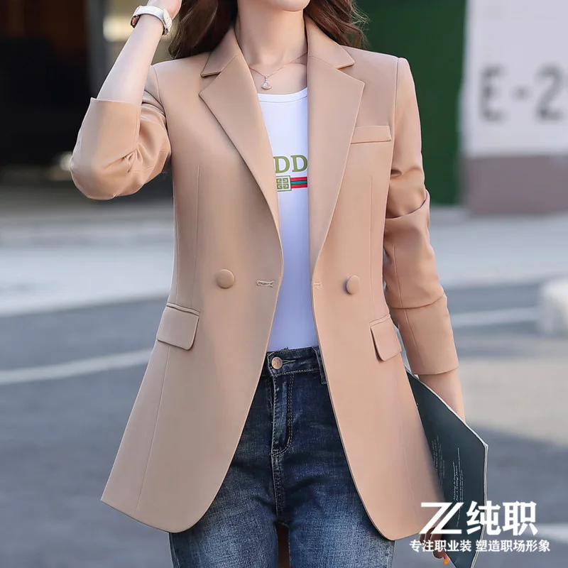 Женский блейзер с длинными рукавами свободный розовый большого размера двумя