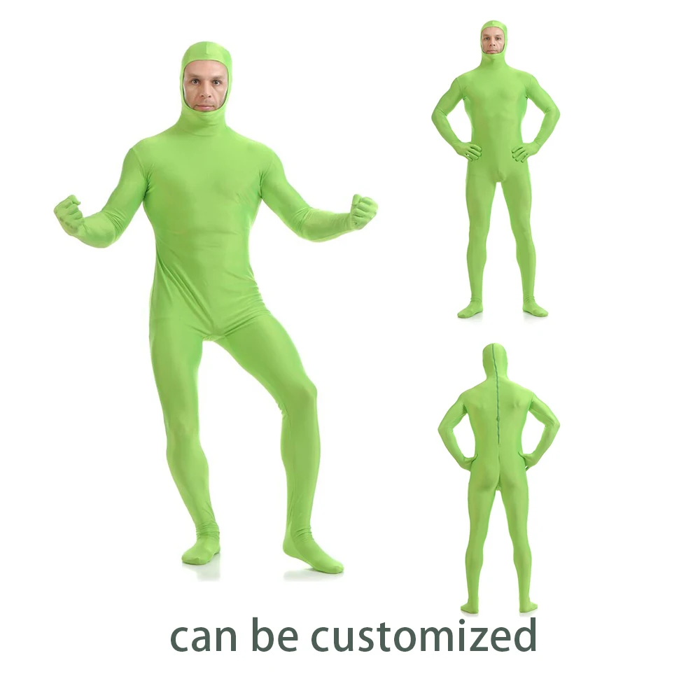 Костюмы зентай костюм с открытым лицом кожи Комбинезон на Хэллоуин взрослый