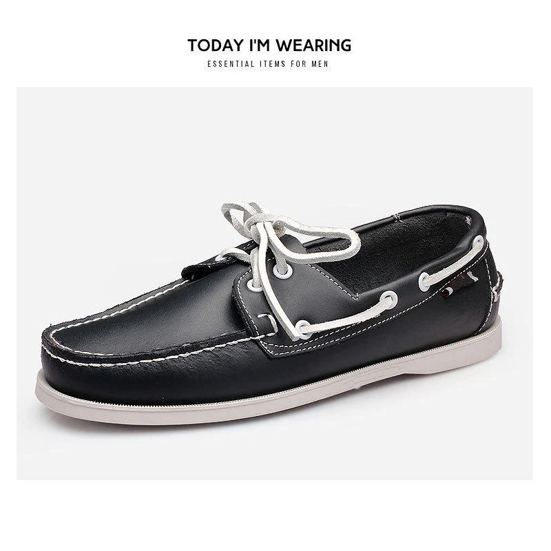 Genuine Leather Men Boat Shoes Luxury brand Design Hand Sewing Slip-On Mens Loafers Casual Driving Moccasins Business | Обувь
