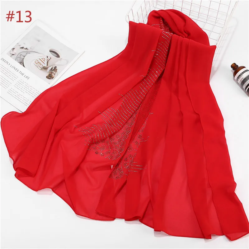 Новинка 2019 г. женские шифоновые шали и палантины однотонного цвета женский