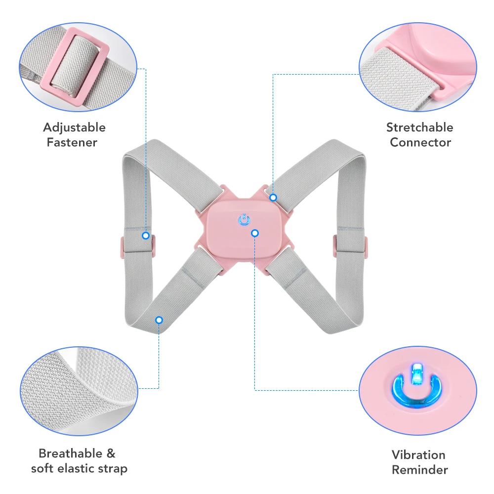 

Intelligent Posture Corrector Electronic Reminder Back Support Adjustable Smart Brace Support Belt Shoulder Training Belt 2021