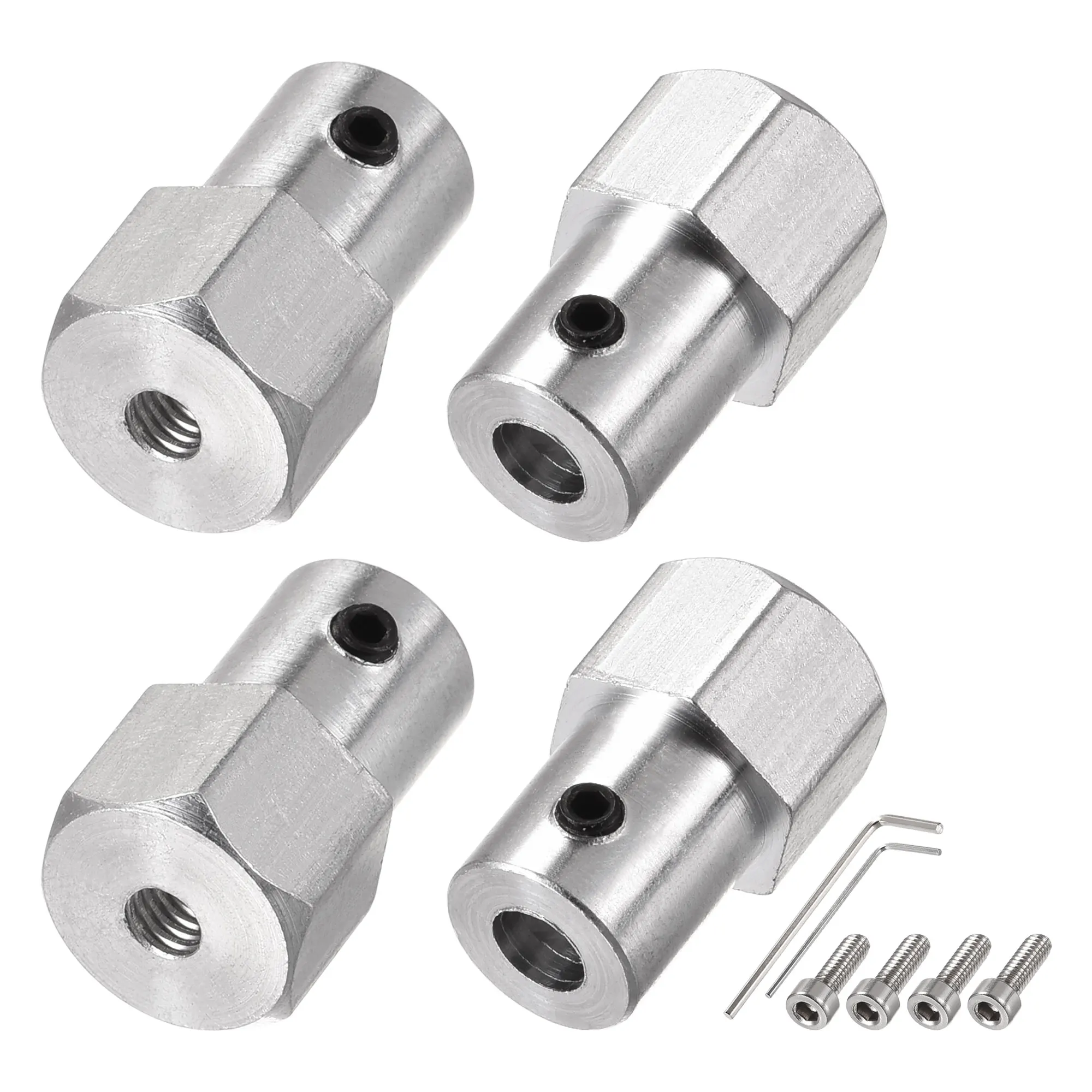 

Uxcell Hexagon Coupler Set Coupling Aluminum Alloy Connector 5mm Bore 20mm Length