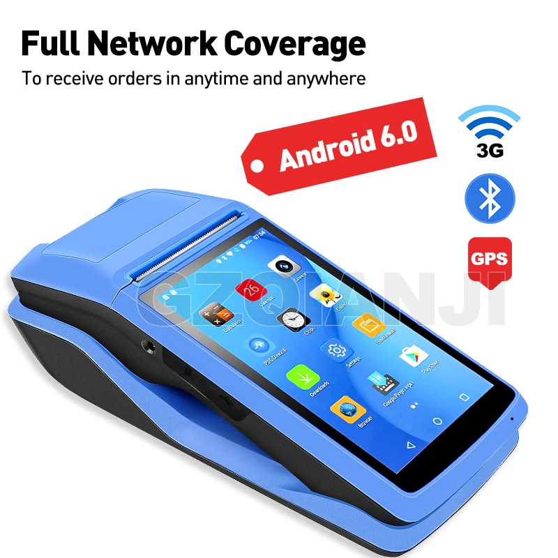 Android PDA NFC пос чековый Билл Термальность Wi-Fi Bluetooth мобильный принтер 58 мм Беспроводной портативный терминал PDA, камера для мобильных устройств