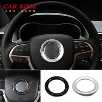 for jeep grand cherokee 2014 2015 2018 car middle steering wheel button decorative circle cover trim abs plastic car accessories