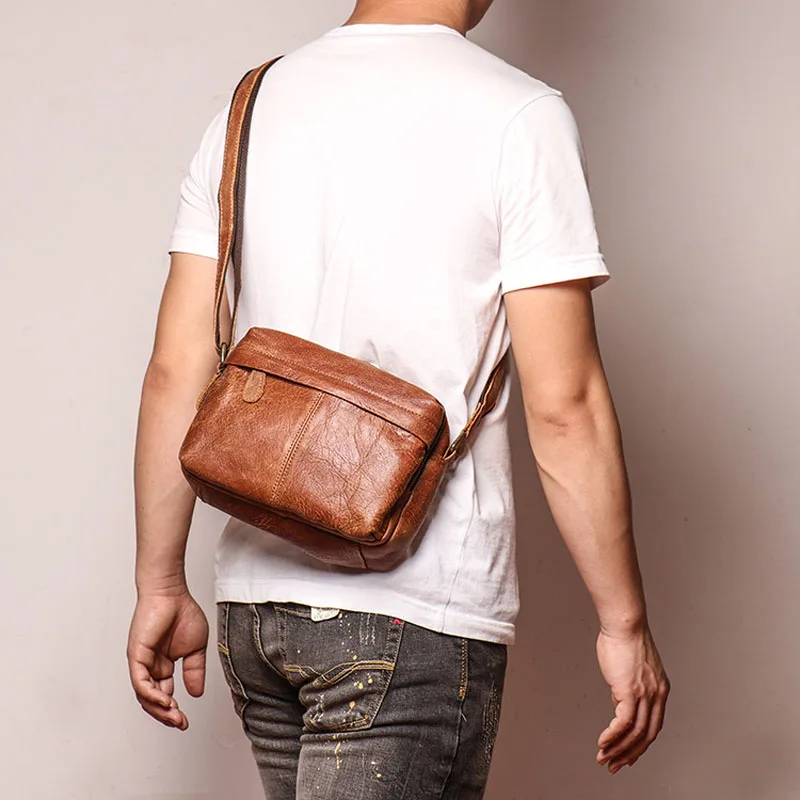 

2021New Fashion men's Genuine Leather shoulder bag, Real Cowhide leather crossbody bag, Men leather bag