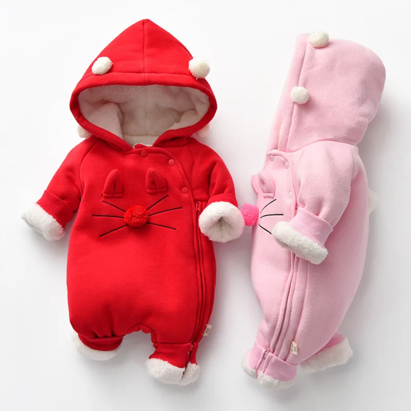 

Winter jumpsuit and velvet romper bag fart thickened warm newborn clothes baby romper go out baby clothes outfit romper