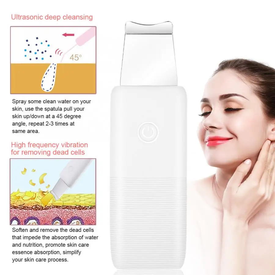 Новый Электрический ультразвуковой скруббер для кожи лица глубокое очищение