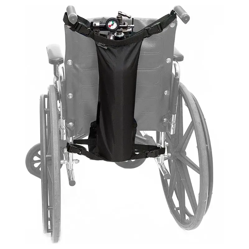 

Wheelchair Oxygen Cylinder Bag Oxford Cloth Portable Black Storage Pouch