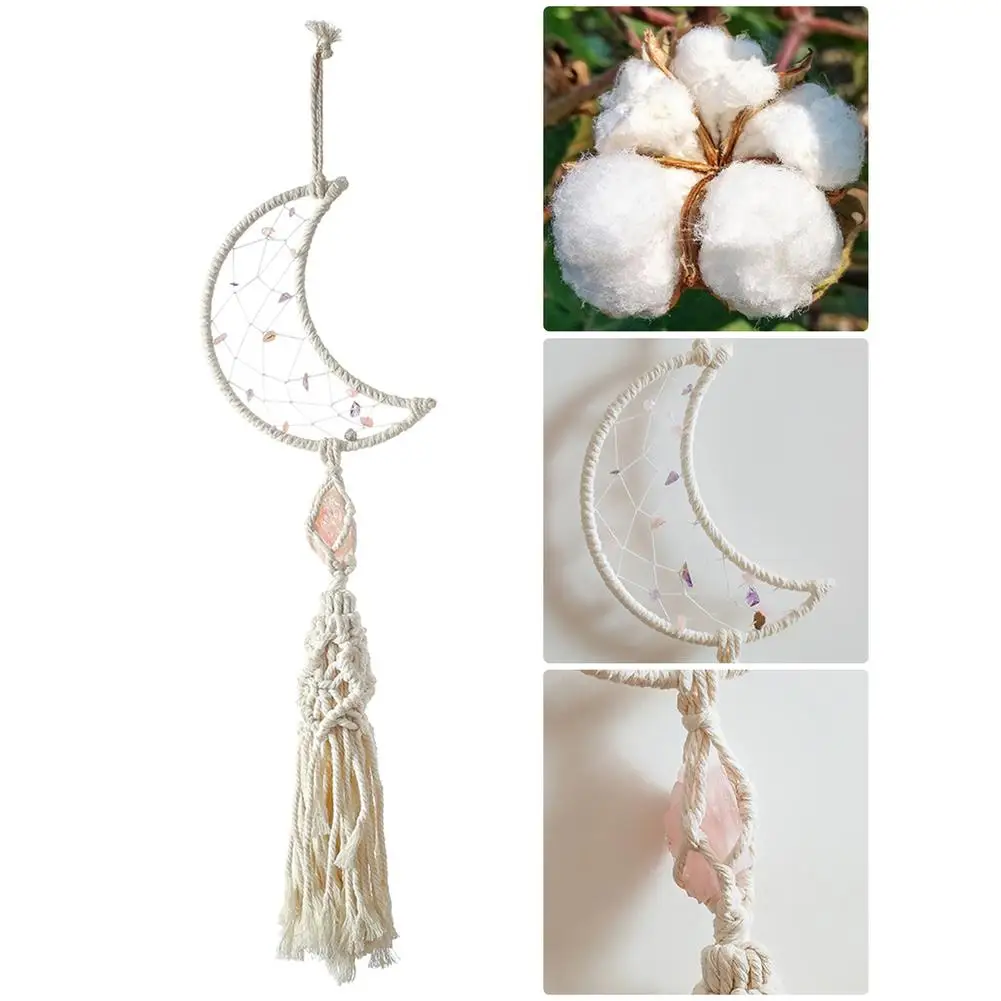 Гобелен ручной работы в стиле бохо луна кружевное украшение на стену богемном