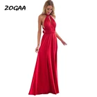 Женское платье-трансформер с запахом ZOGAA, длинное вечернее платье в стиле бохо с разными способами длины, длинное платье для подружки невесты