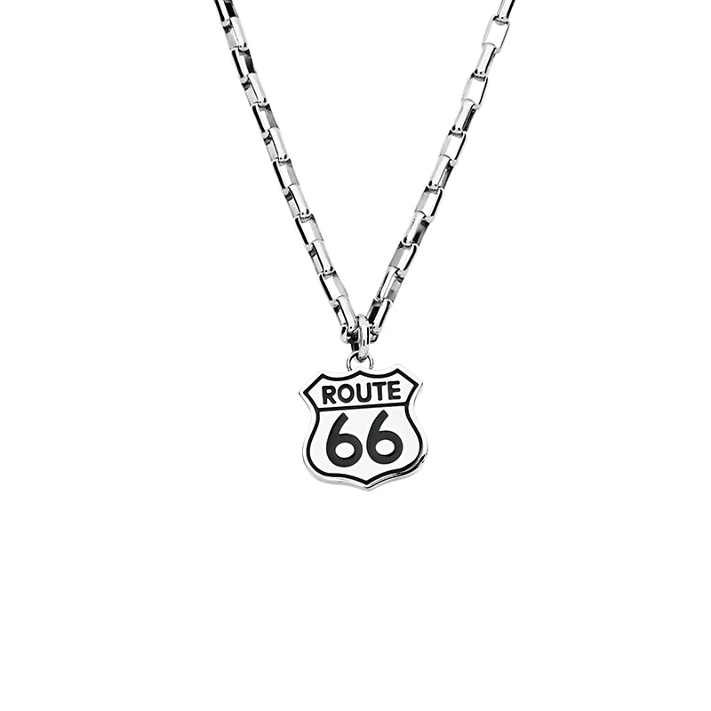 

Brosway Biker Road ROUTE 66 Pendant Jewelry Personality Simple Titanium Steel Tide Motor Biker Men's Necklace Pendant for Men