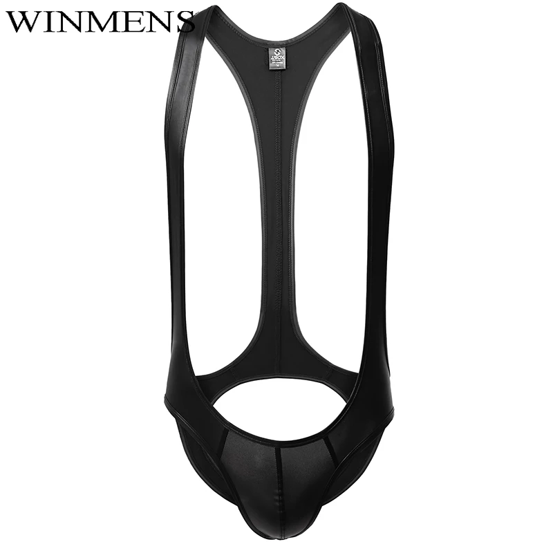 Мужские трусы брифы с открытой спиной черные из спандекса забавным выпуклым