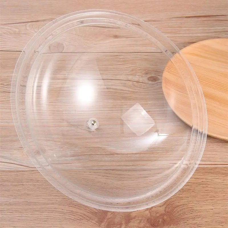 

1Pc Acrylic Round Food Cover Durable Food Tent Food Insulation Dustproof Lid for Home Bread Dessert Dish Transparent