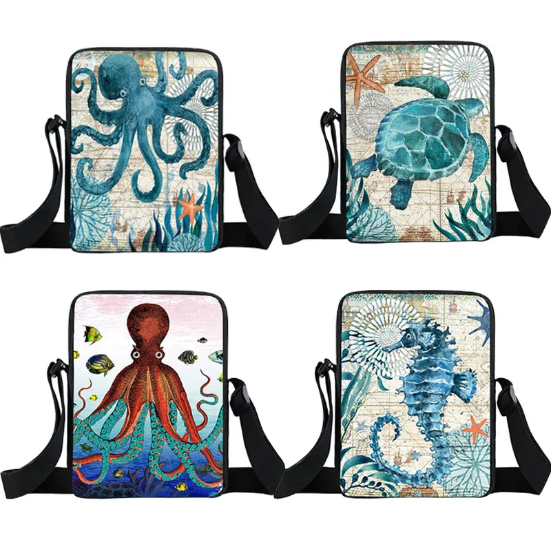 Забавный осьминог море черепахи Медузы мини сумка для маленьких мальчиков