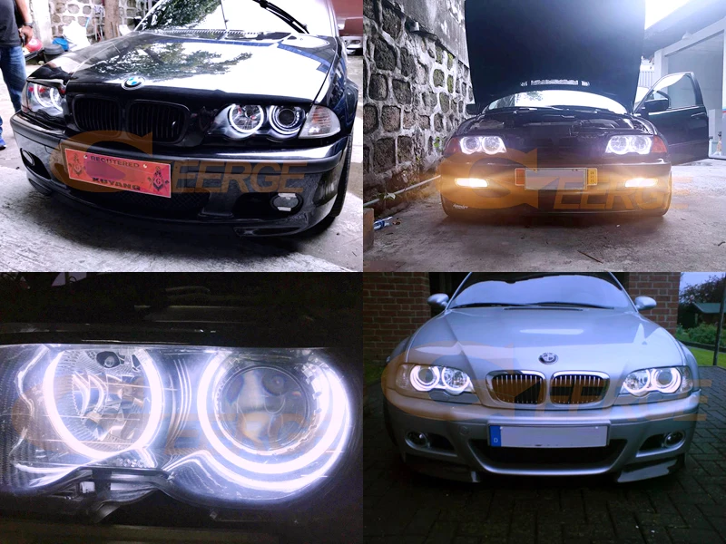 Отличный Дневной светильник ультра яркий COB led angel eyes halo кольца для BMW E46 Coupe