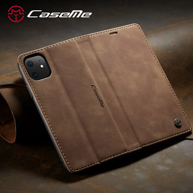 Роскошный кожаный флип-кошелек CaseMe для Iphone 12 11 Pro 7 8 Plus чехол-подставка деловые
