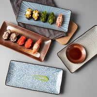 9 8 inch japanese style dinner plate ceramic sushi plate fish dinner dishes rectangle household dinnerware