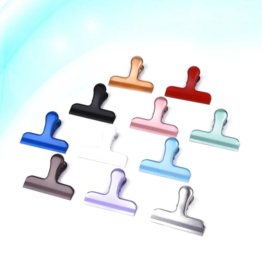 

6 Pcs Stainless Steel Food Clips Creative Sealing Clips Snacks Food Saver Great for Home Kitchen Refrigerator - 6.3x7.7cm (Rando