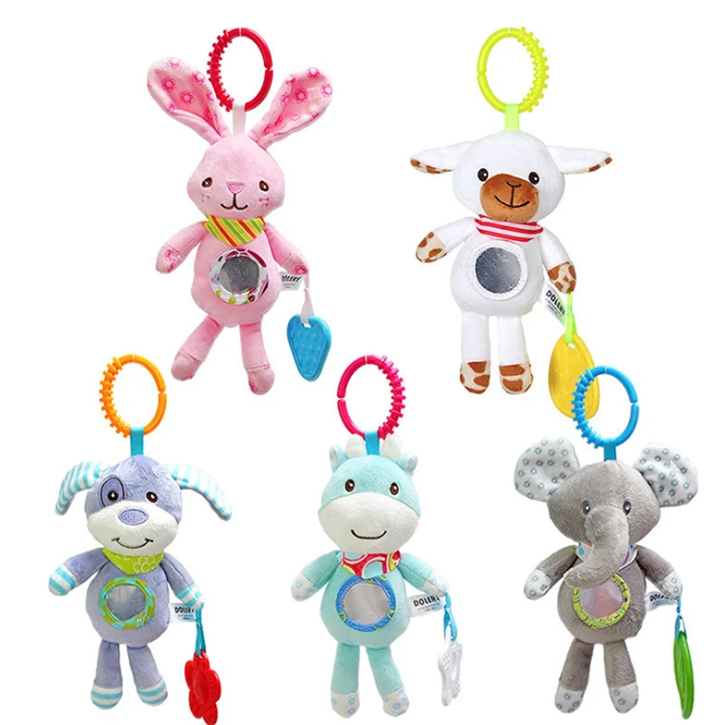 

Baby Kids Rattles Toys Cotton Stroller Accessories Hanging Plush Toy Animal Clip Baby Crib Bed Hanging Bells Toys