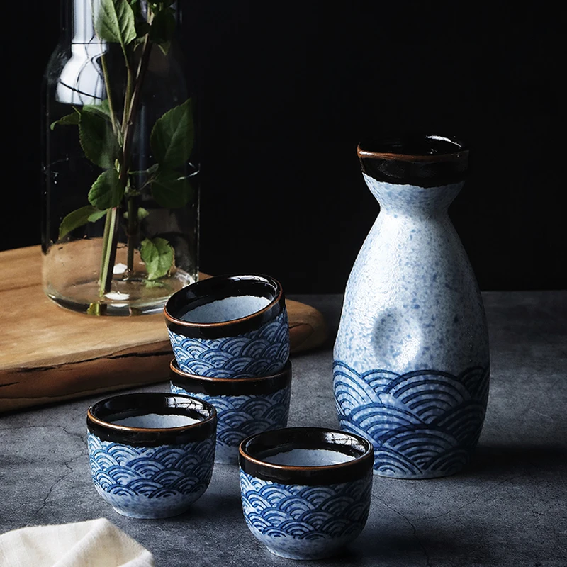 

Керамический горшок для сакэ, японский стиль, Флагон, набор для сакэ, набор для вина, кувшин для сакэ, дистиллированный ликер, домашний, гости...