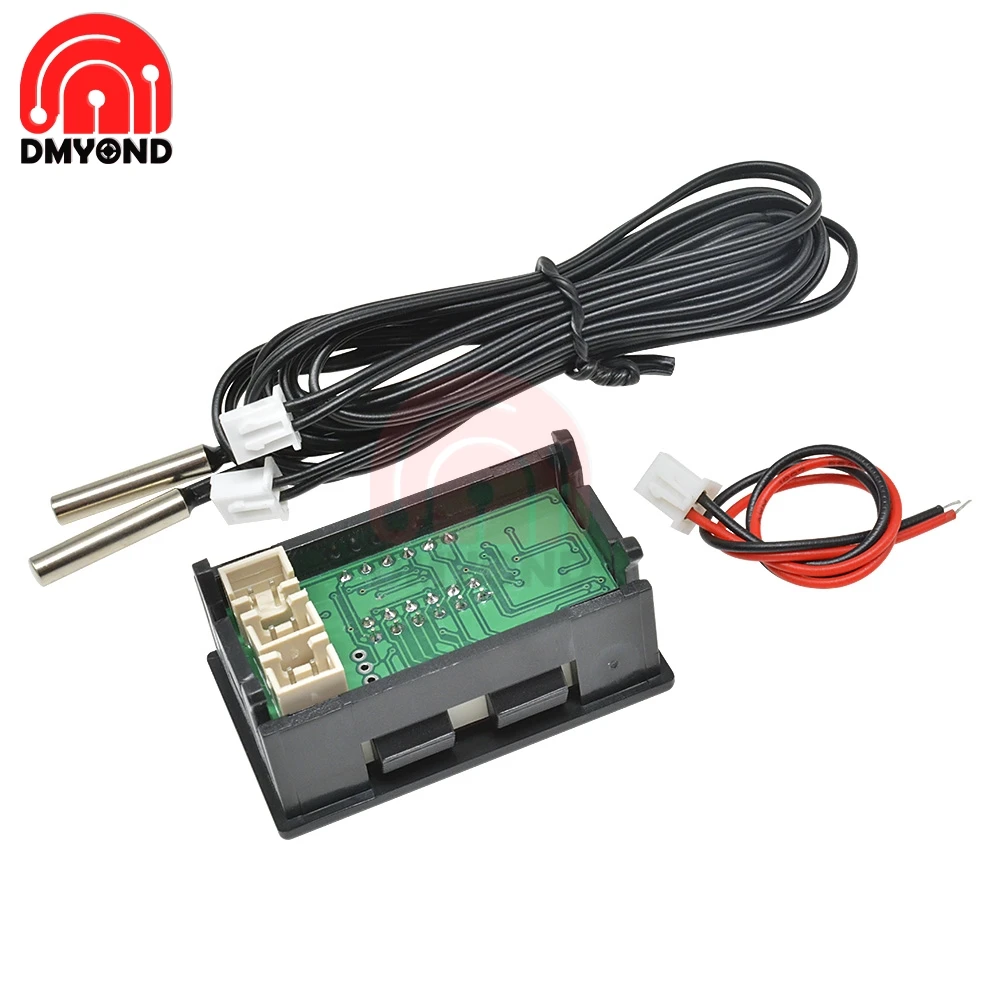 DC 4V-28V светодиодный двойной Дисплей цифровой термометр NTC Водонепроницаемый