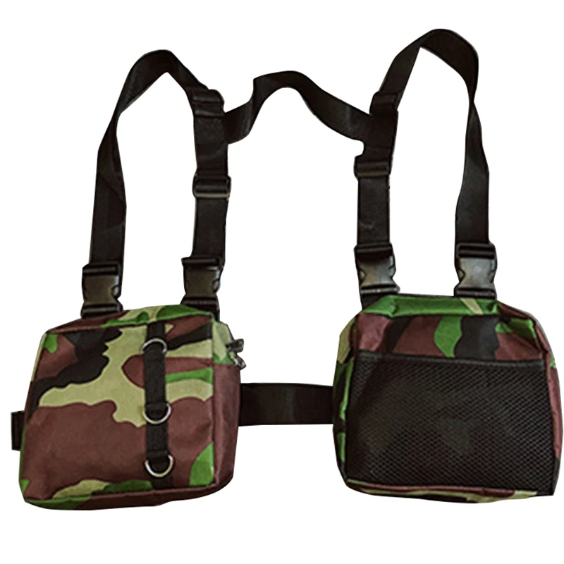 Модный хип хоп Уличная Мужская нагрудная сумка с несколькими карманами жилет