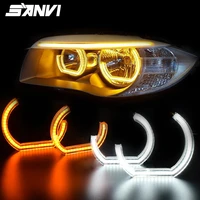 sanvi 4pcs 105mm 120mm led angel eyes halo rings for bmw e92 e93 m3 coupe and cabriolet 2007 2013 car light accessories