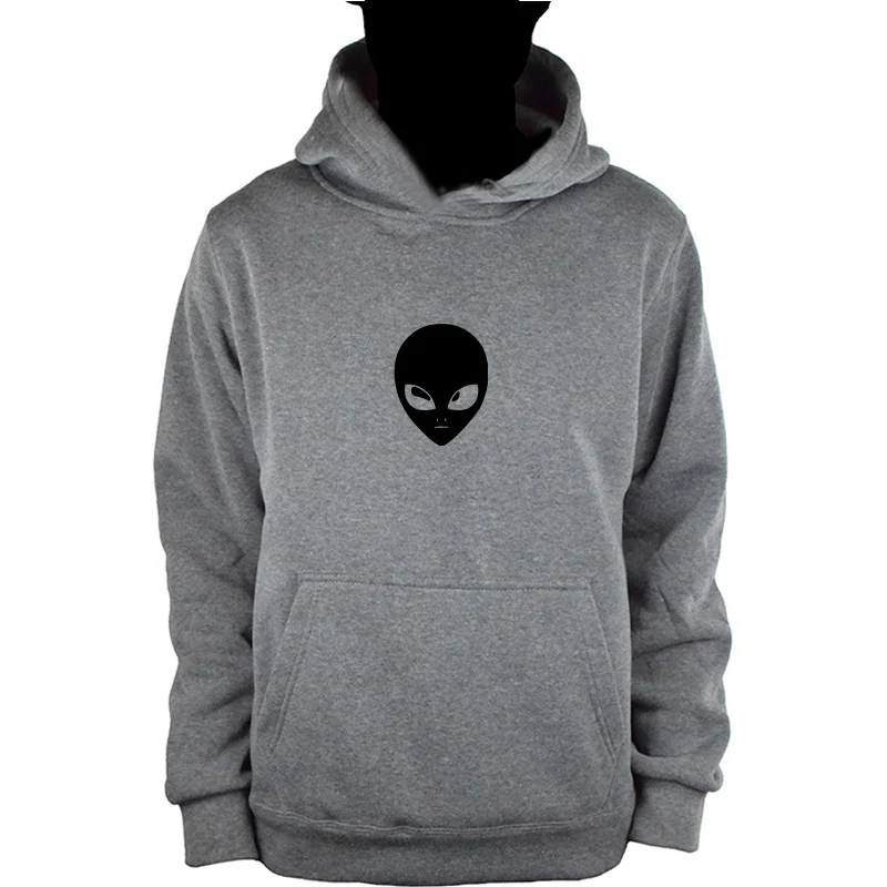 Gray-H Alien толстовка с капюшоном+ брюки костюм для мужчин женщин осень зима пуловер Толстовка Топы с принтом по всему миру спортивный костюм повседневная одежда - Цвет: Gray-H