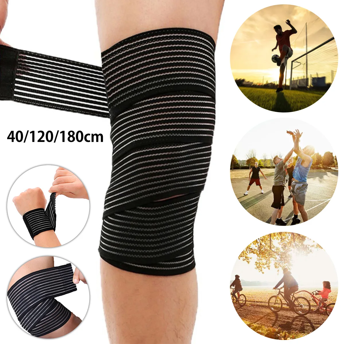 

For Ankle Wrist Knee Quadriceps Elastic Bandage Wrap Knee Pads Breathable Compression Bandages Stretched Wrap Support Protector