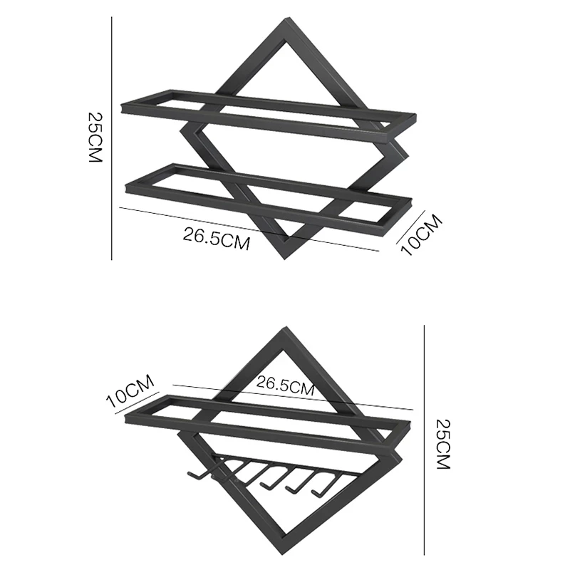Подвесная стойка для винных бутылок металлическая декоративная настенная