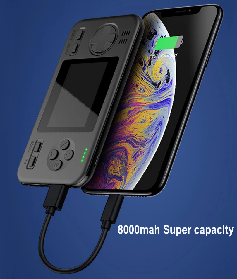 Встроенный аккумулятор 416 Games wth 8000 mAh, внешний аккумулятор, ретро портативная игровая приставка, 2,8 дюймов, цветной ЖК-дисплей, игровой геймпад