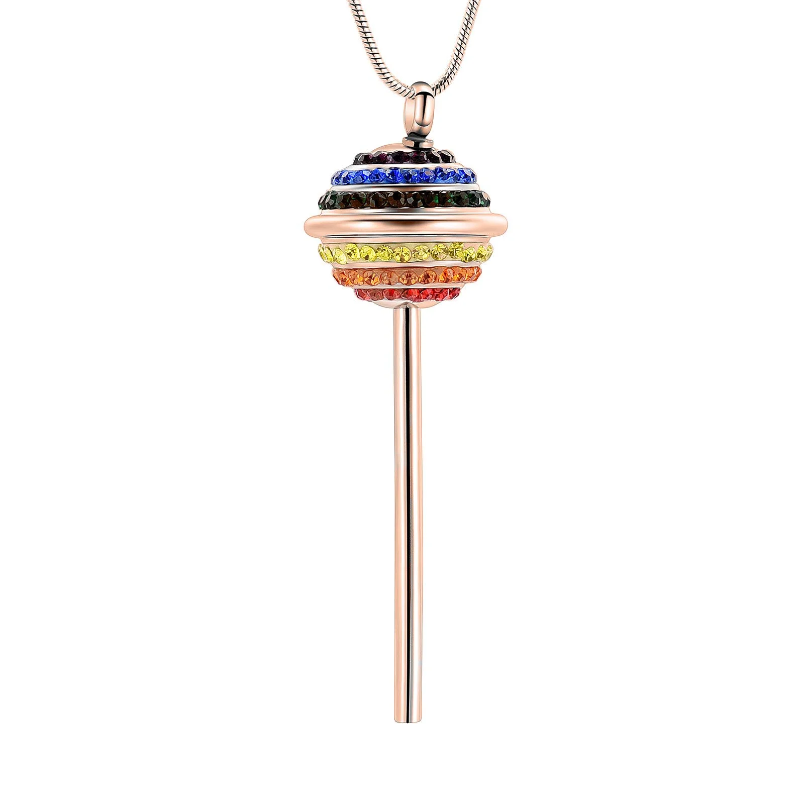 

Cremation Jewelry Colorful Lollipop Shape Urn Necklace Ashes Keepsake Holder Memorial Urn Necklace Unique Sweater Necklace