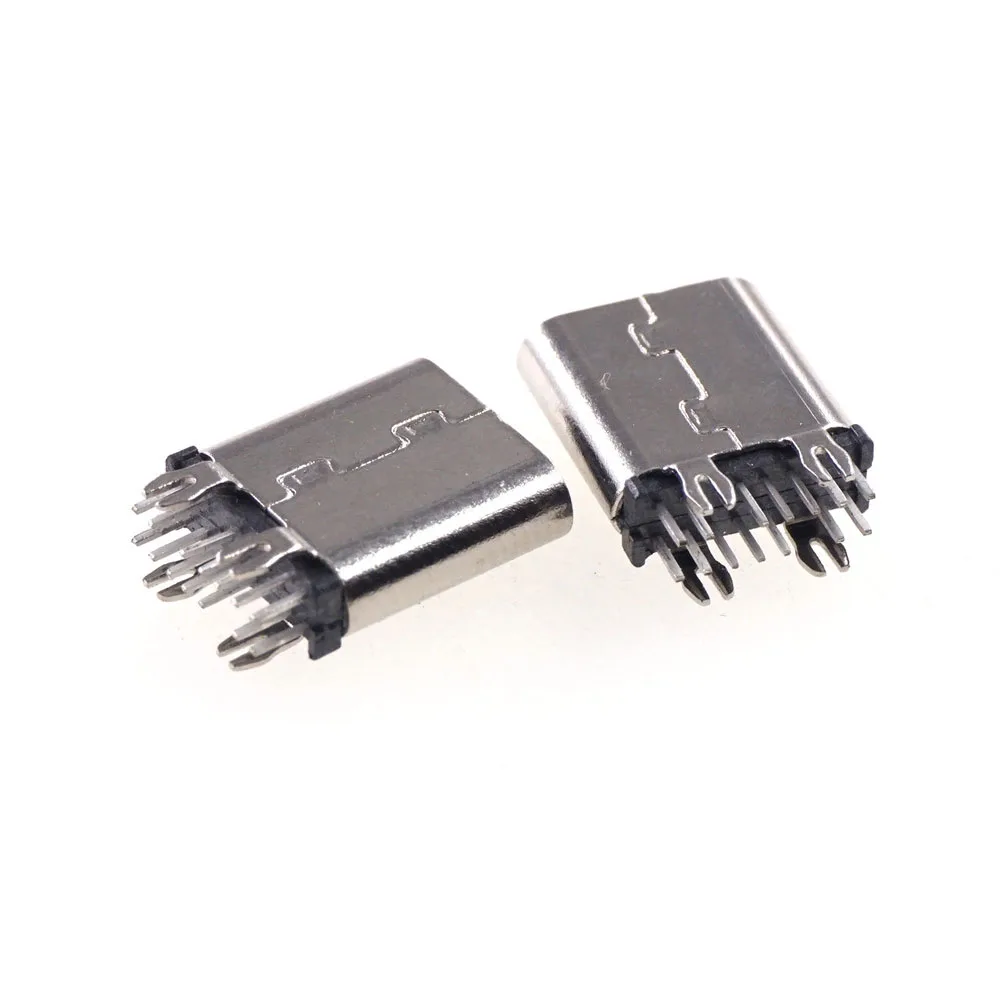 

50 шт., разъем USB 180 типа C, 14 контактов, розетка с отверстиями