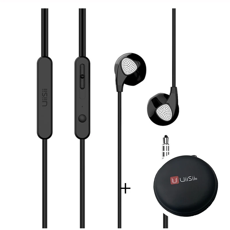 U1 Black And Box Uiisii U1 наушники-вкладыши музыкальный плеер наушники проводной микрофон с сабвуфером спортивные музыкальные Игровые наушники для IOS и Android - Цвет: U1 Black And Box