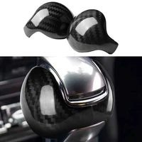 car products fit for ford mustang 2015 2022 accessories carbon fiber gear shift knob decorative cover trim 2pcs interior parts